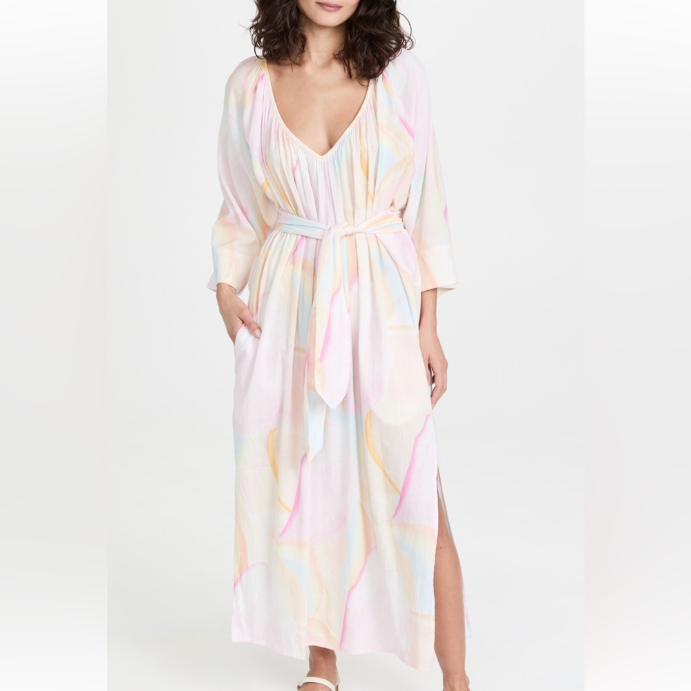 MARA HOFFMAN LUZ DRESS IN CELESTE PRINT || SIZE S || ORGANIC COTTON COVERUP